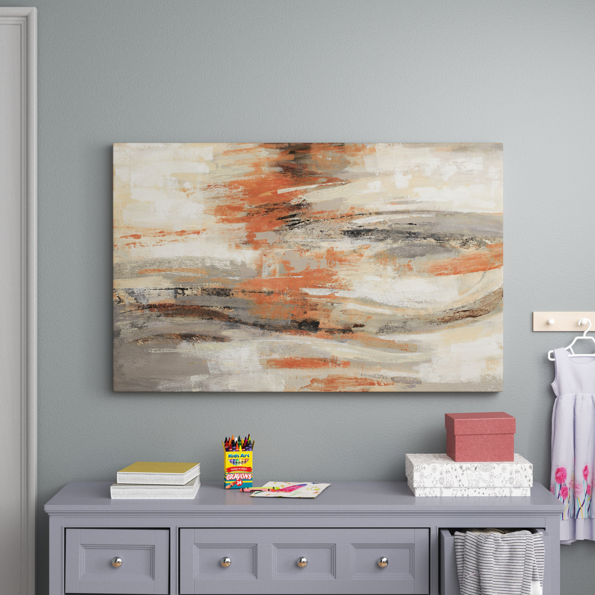 Wade Logan Golden Dust Orange by Silvia Vassileva Wrapped Canvas